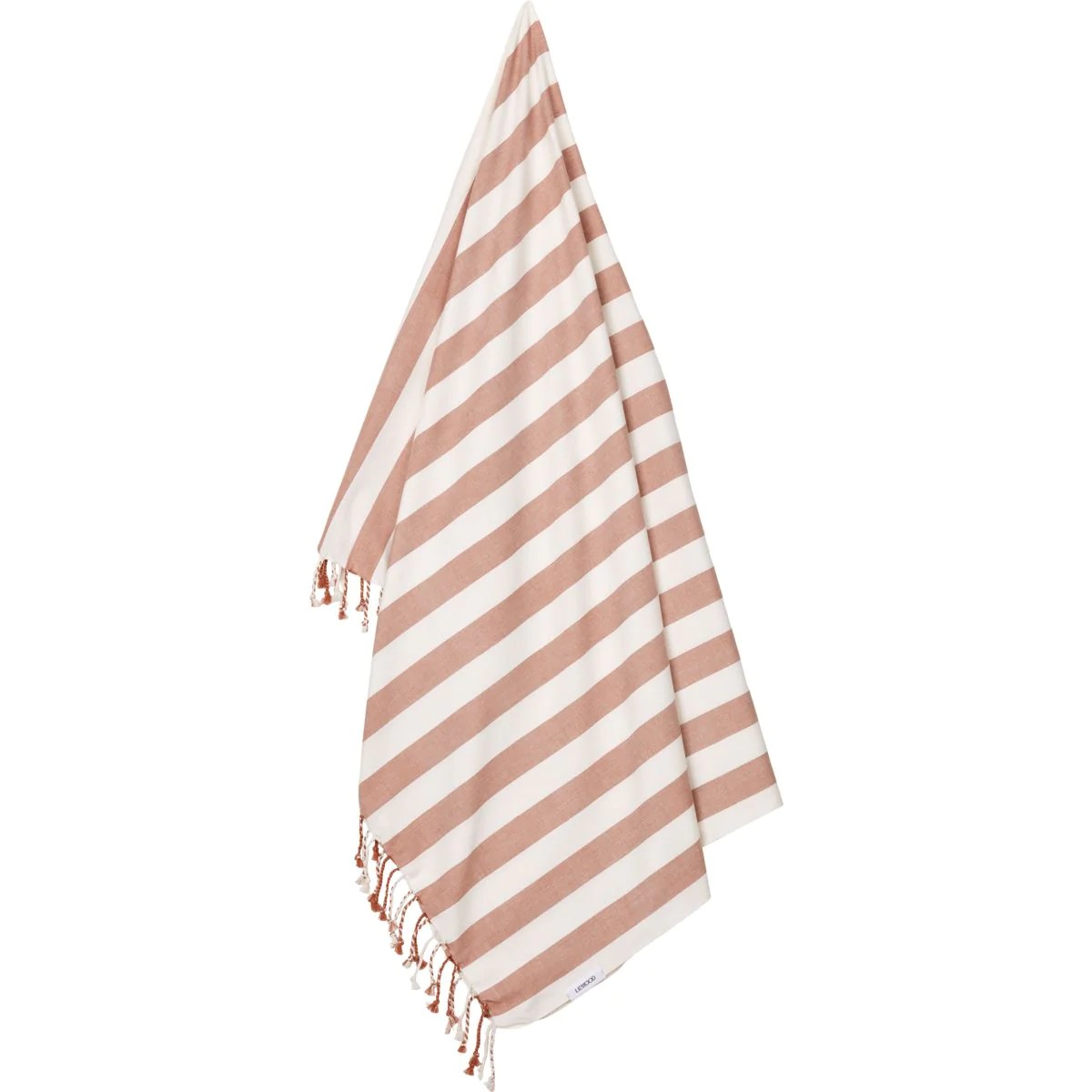 Детское пляжное полотенце Liewood "Mona Транспорт", темно-розовое в полоску, 160 х 100 см