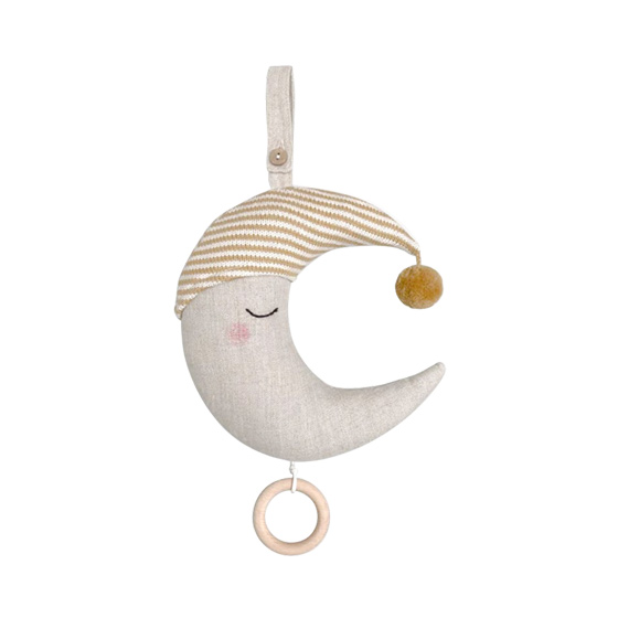 Подвесная музыкальная игрушка Saga Copenhagen "Лунный месяц Moon", льняной