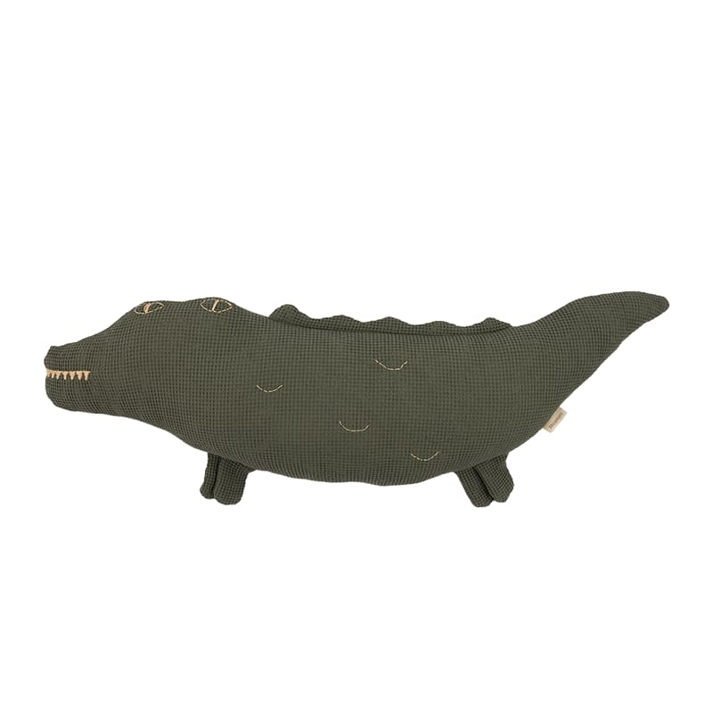 Подушка в виде крокодила Nobodinoz "Wabi Sabi", лазурь, 72 x 22 см - фото №1