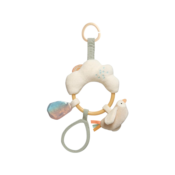 Подвесная развивающая игрушка на кольце Sebra "Птица Bliss и облако"