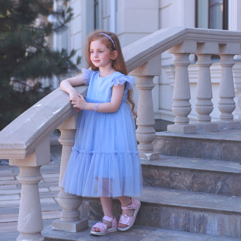 Платье нарядное Андерсен, голубое - фото №3