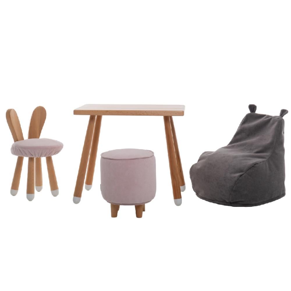 Столик буковый LOONA soft furniture, прямоугольный, с белыми пяточками - фото №2