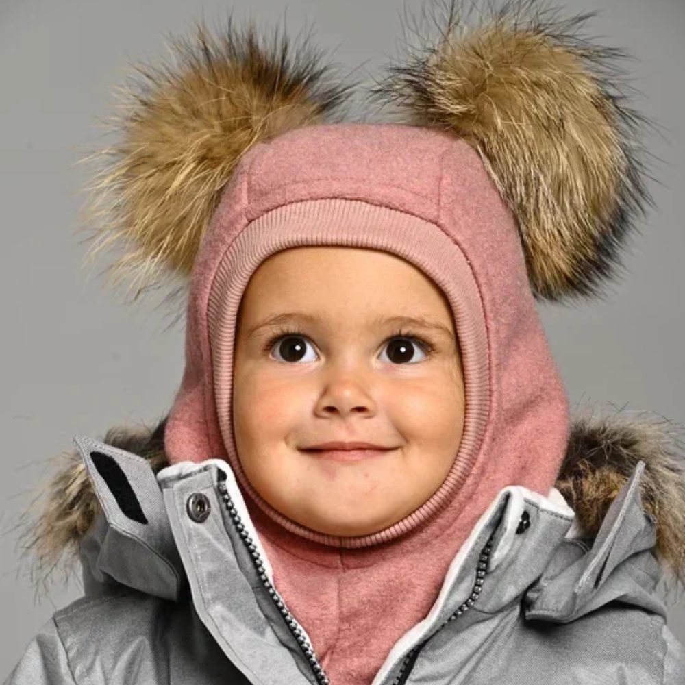 Шапка-шлем Peppihat "Double fur", розовый - фото №1