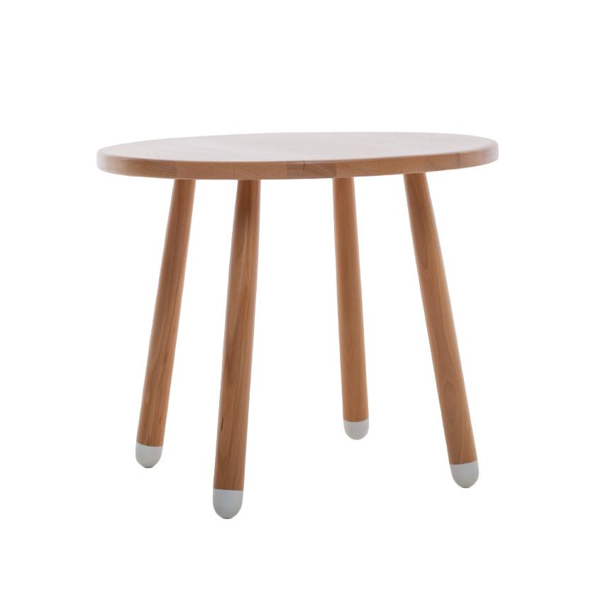 Столик буковый LOONA soft furniture, круглый, с белыми пяточками