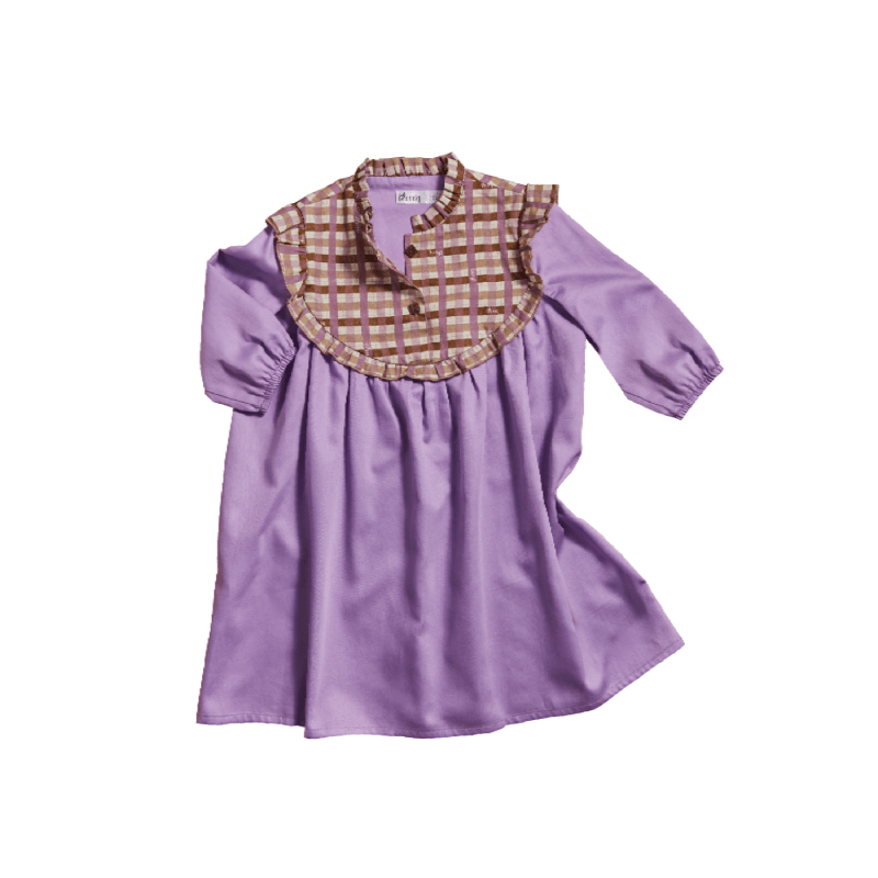 Платье IZUM с кокеткой, лиловое - фото №1