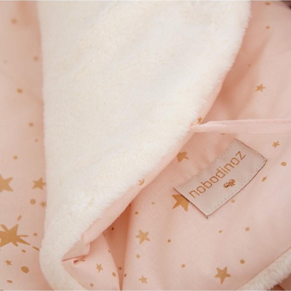 Конверт зимний для новорожденных Nobodinoz "Cozy Gold Stella/Pink", россыпь звезд с розовым, 0-3 мес - фото №2