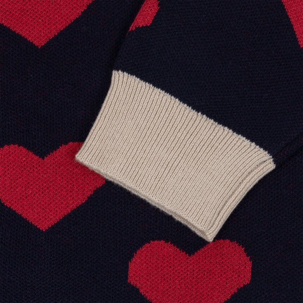 Свитшот Konges Slojd "Lapis Navy Heart" сердца на синем - фото №6