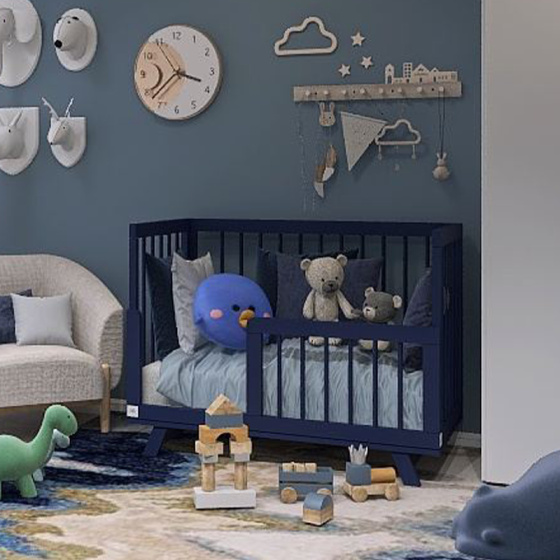 Кроватка для новорожденного Lilla "Aria Night Blue", синяя - фото №10