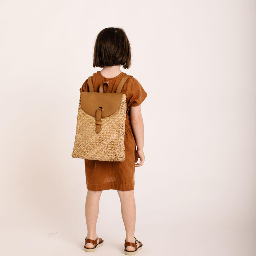 Плетеный рюкзак Olli Ella "Nami Mini", натуральный, маленький