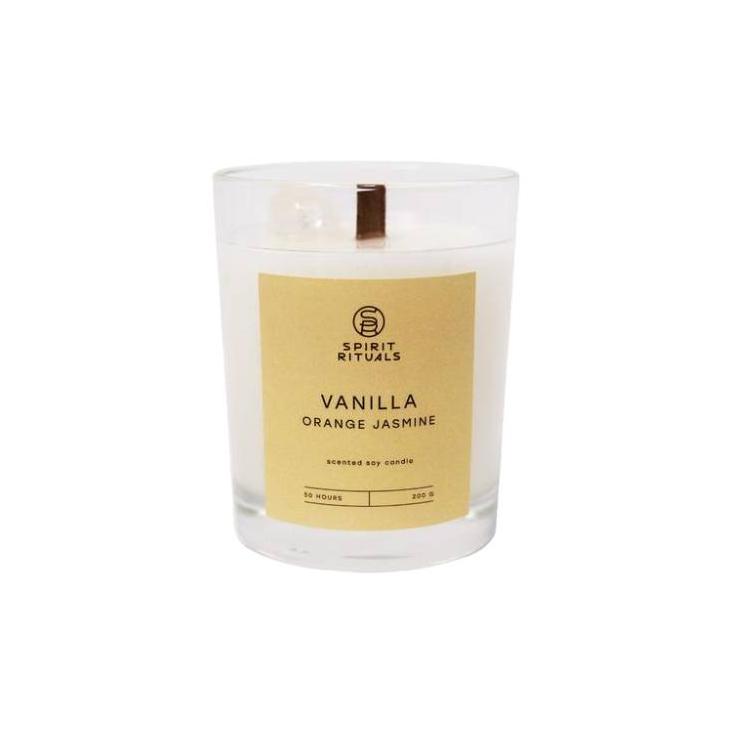 Соевая свеча SPIRIT RITUALS с эфирными маслами ванили апельсина, жасмина, 200 гр
