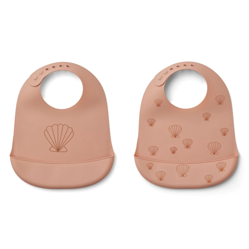 Набор детских нагрудников LIEWOOD "Tilda Sea Shell", 2 шт, пыльно-розовый микс