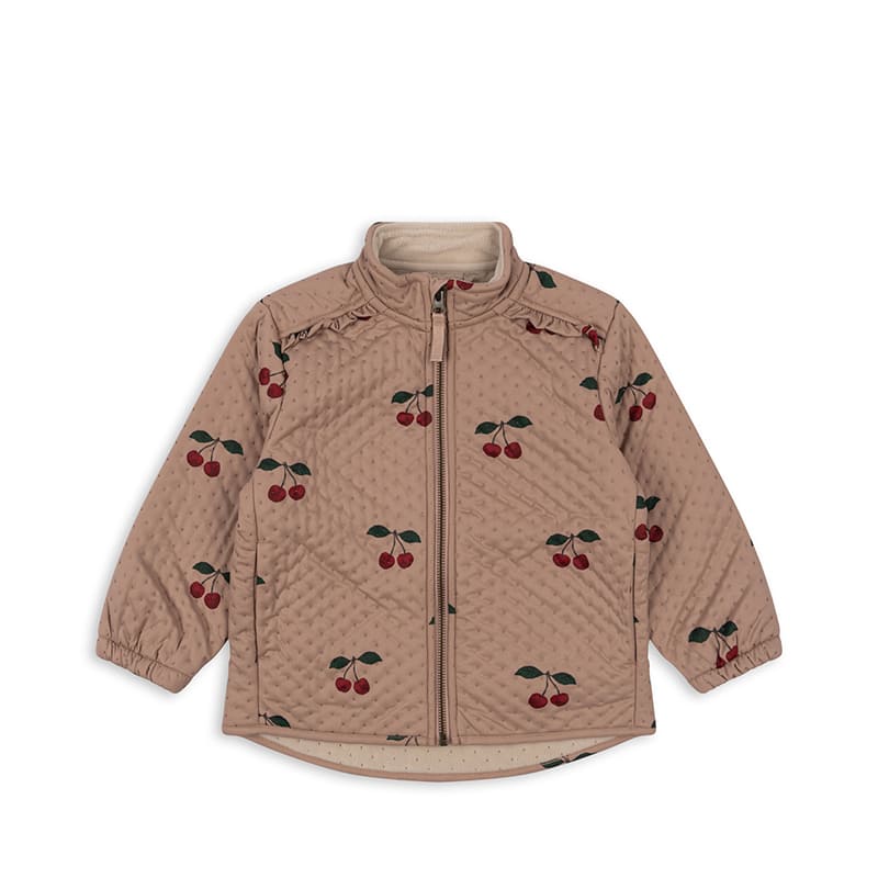 Куртка утепленная с рюшами Konges Slojd "Jersey Frill Ma Grande Cerise", роскошная вишня - фото №1