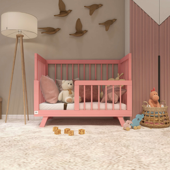 Кроватка для новорожденного Lilla "Aria Antique", розовая - фото №12