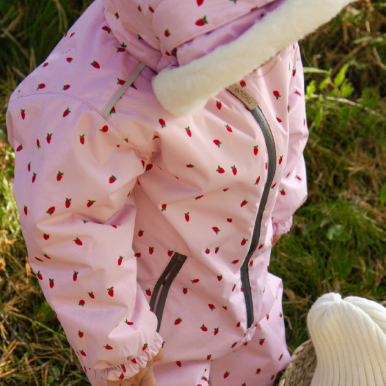 Комбинезон зимний HYGGE BABY "Strawberries", розовый - фото №3