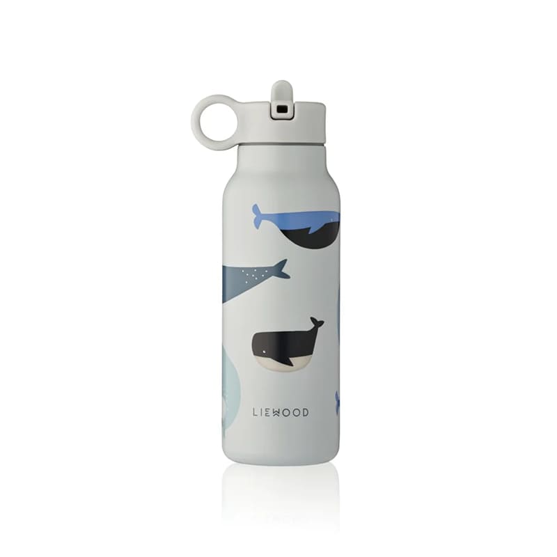 Бутылка-термос для напитков LIEWOOD "Falk Whales", небесно-голубая, 350 мл - фото №1