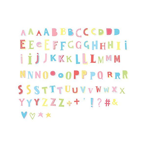 Набор символов и букв для лайтбокса A Little Lovely Company "Фанки", цветной