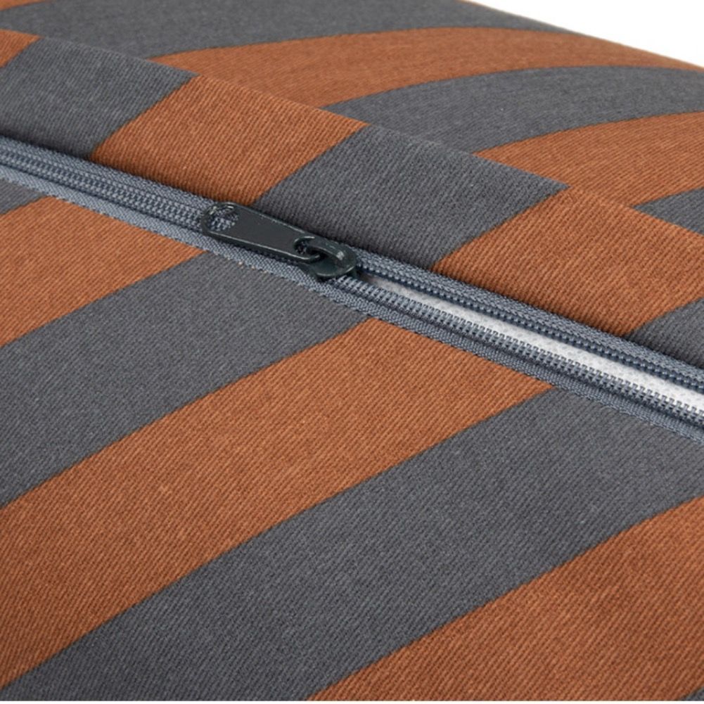 Подушка Nobodinoz "Majestic Cylindric Cushion Blue Brown Stripes", коричневая полоска, 50 х 18 см - фото №2
