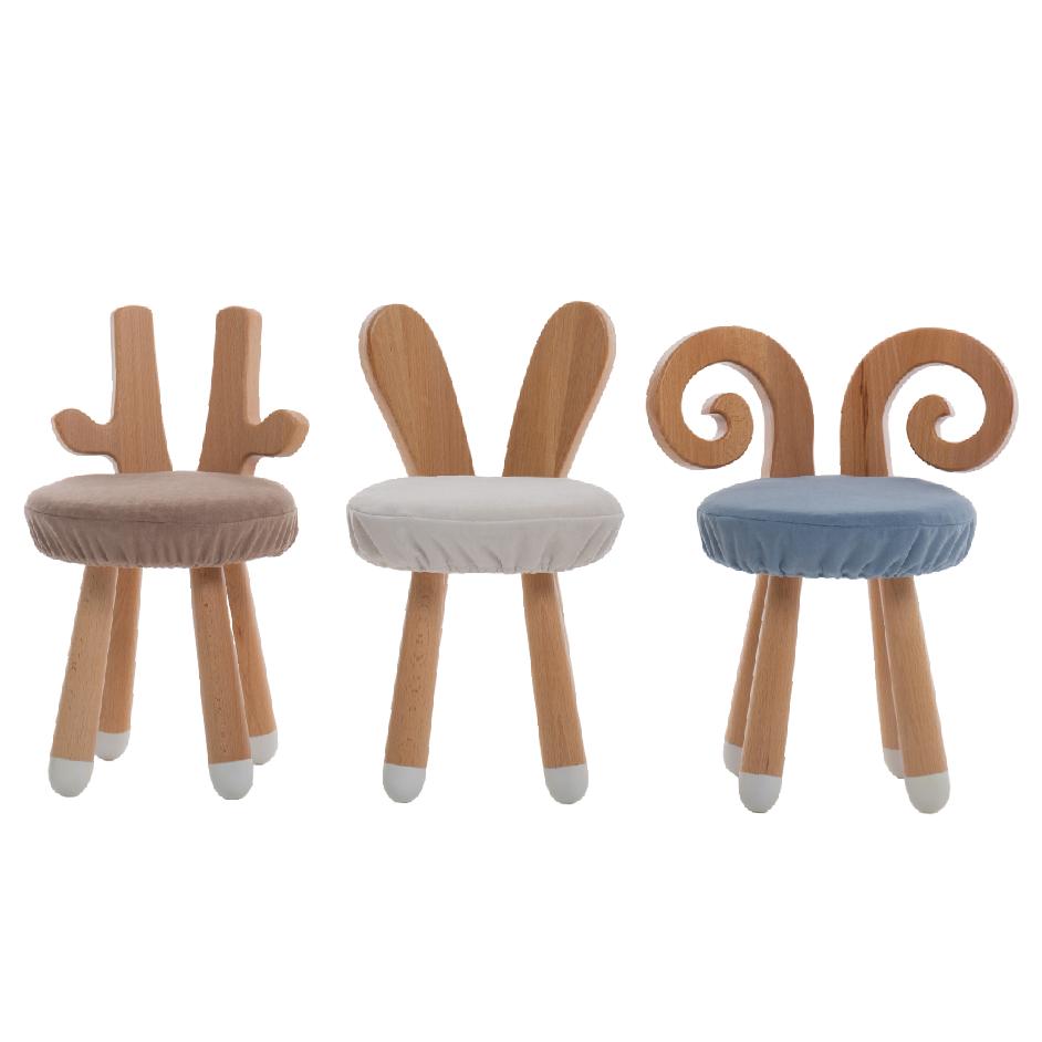 Стульчик LOONA soft furniture "Жирафик", песочный, с белыми пяточками