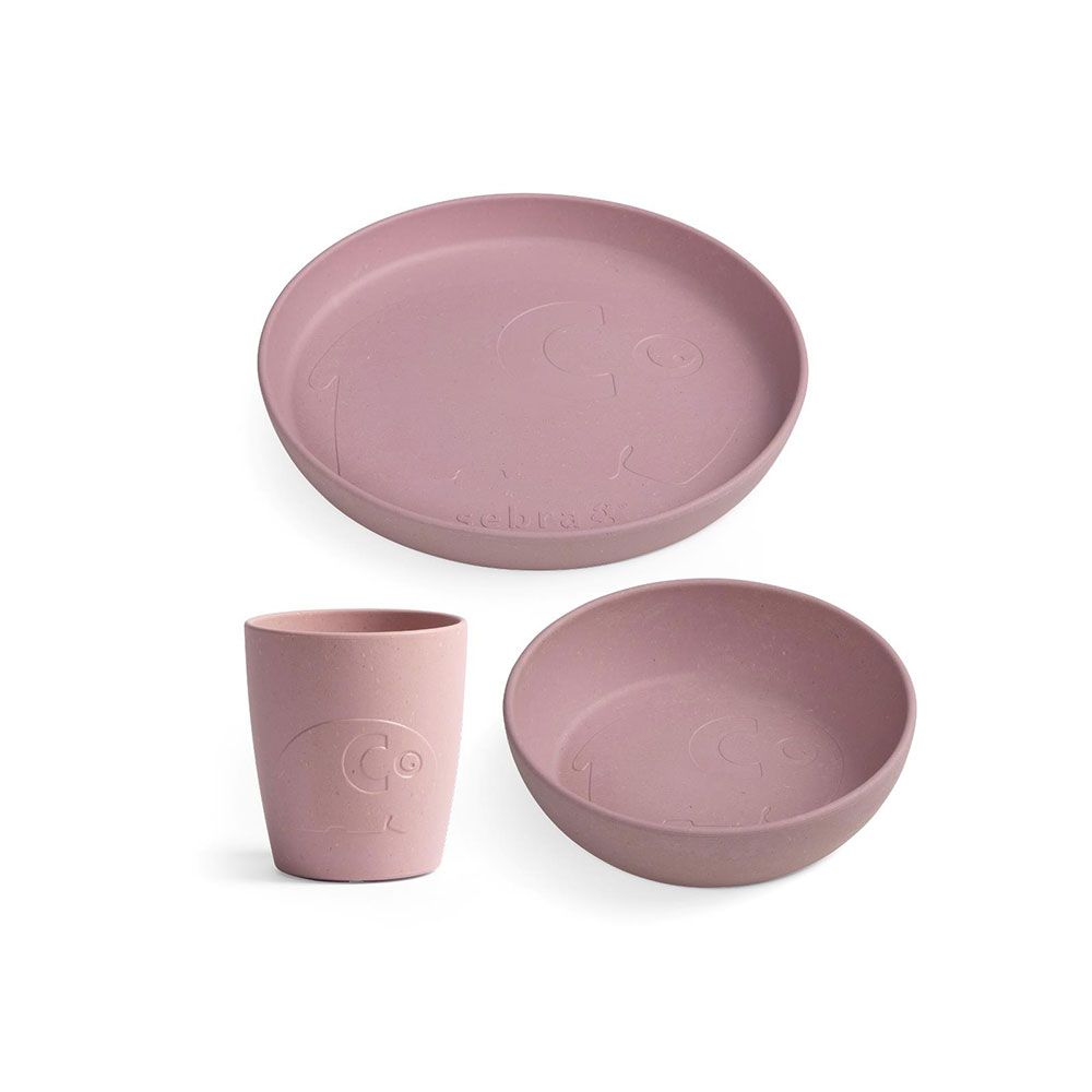 Набор детской посуды Sebra "MUMS", пудрово-розовый