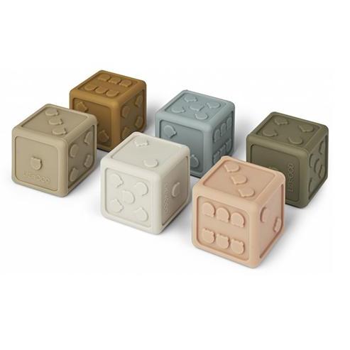 Набор игральных кубиков Liewood, 6 шт, мульти микс с хаки