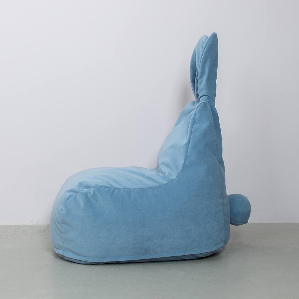 Пуф LOONA soft furniture "Заяц", малый, голубой - фото №3