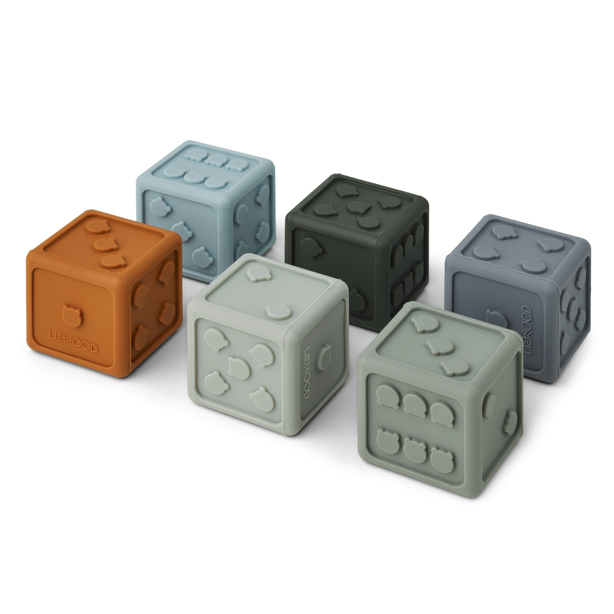 Набор игральных кубиков Liewood, 6 шт, мульти микс с голубым
