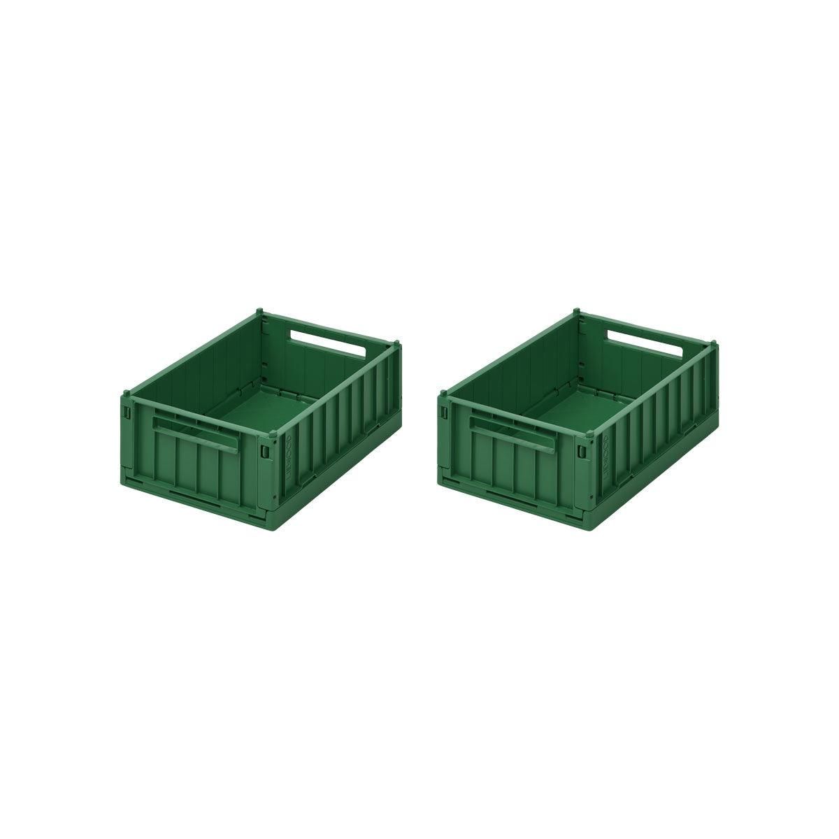 Набор складных ящиков для хранения Liewood, 2 шт, размер S, темно-зеленый