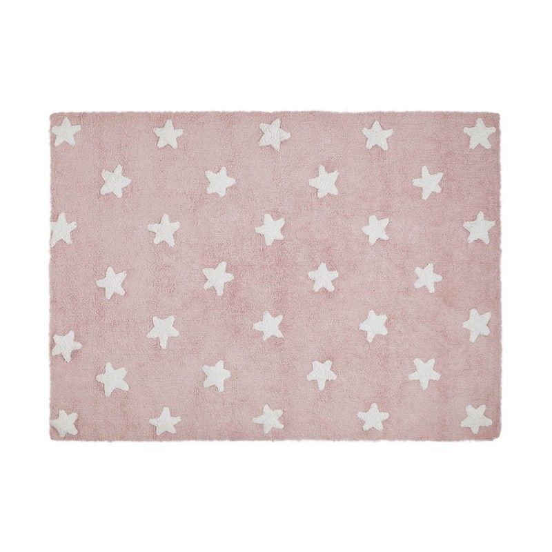 Ковер с крупными белыми звездами Lorena Canals, розовый, 120 х 160 см - фото №4