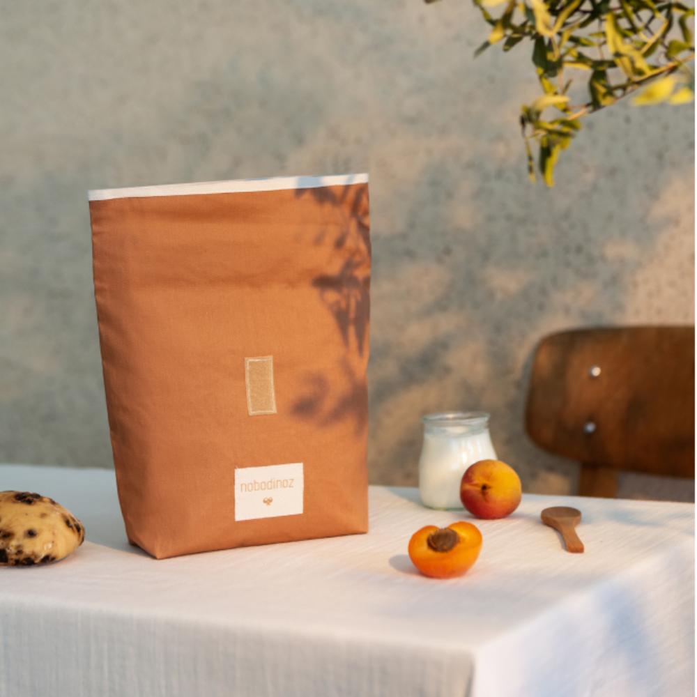 Сумка для ланча Nobodinoz "Sunshine Eco Cinnamon", корица, водонепроницаемая, 24 х 19 см - фото №5