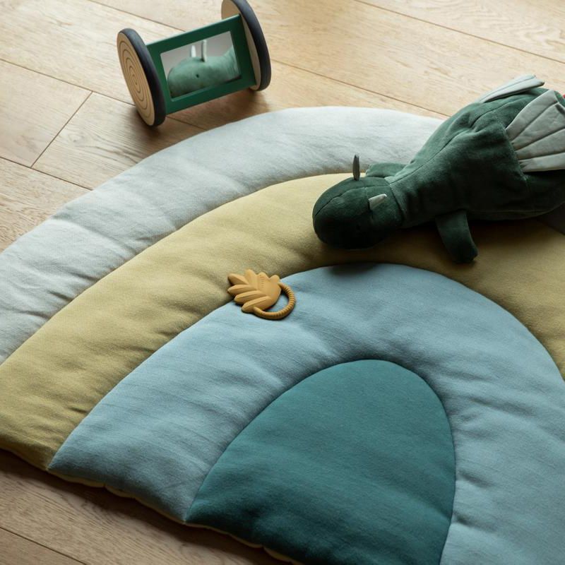 Игровой коврик Sebra "Радуга", пыльно-зеленый