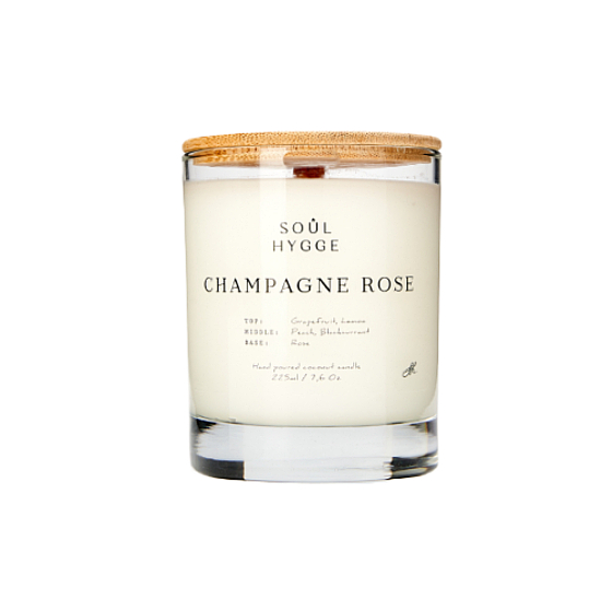 Свеча Soul Hygge "Champagne rose" с деревянным фитилём , 225 мл - фото №6