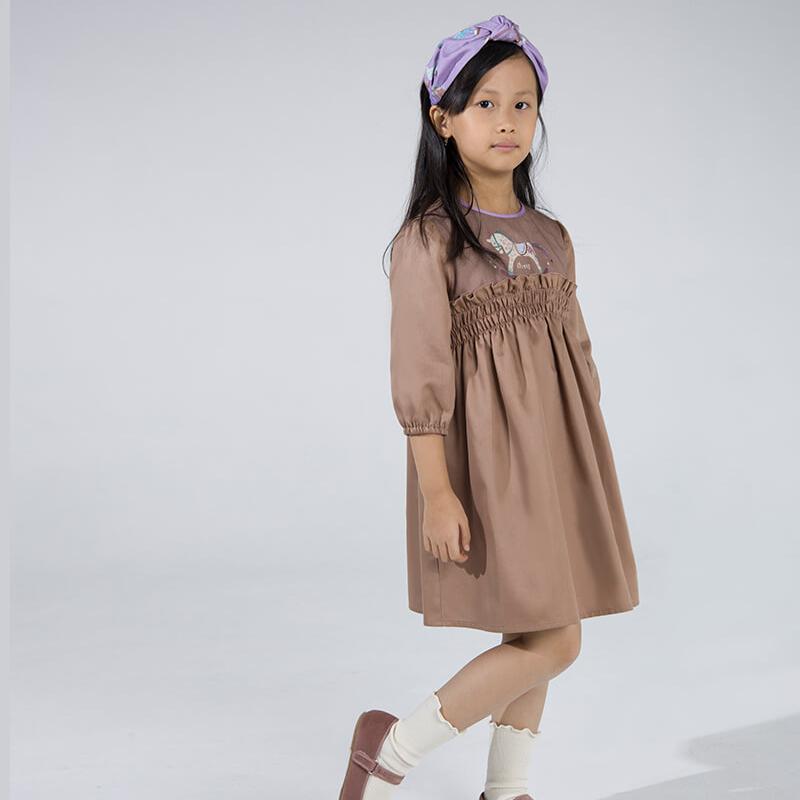 Платье IZUM резинка, коричневое - фото №3