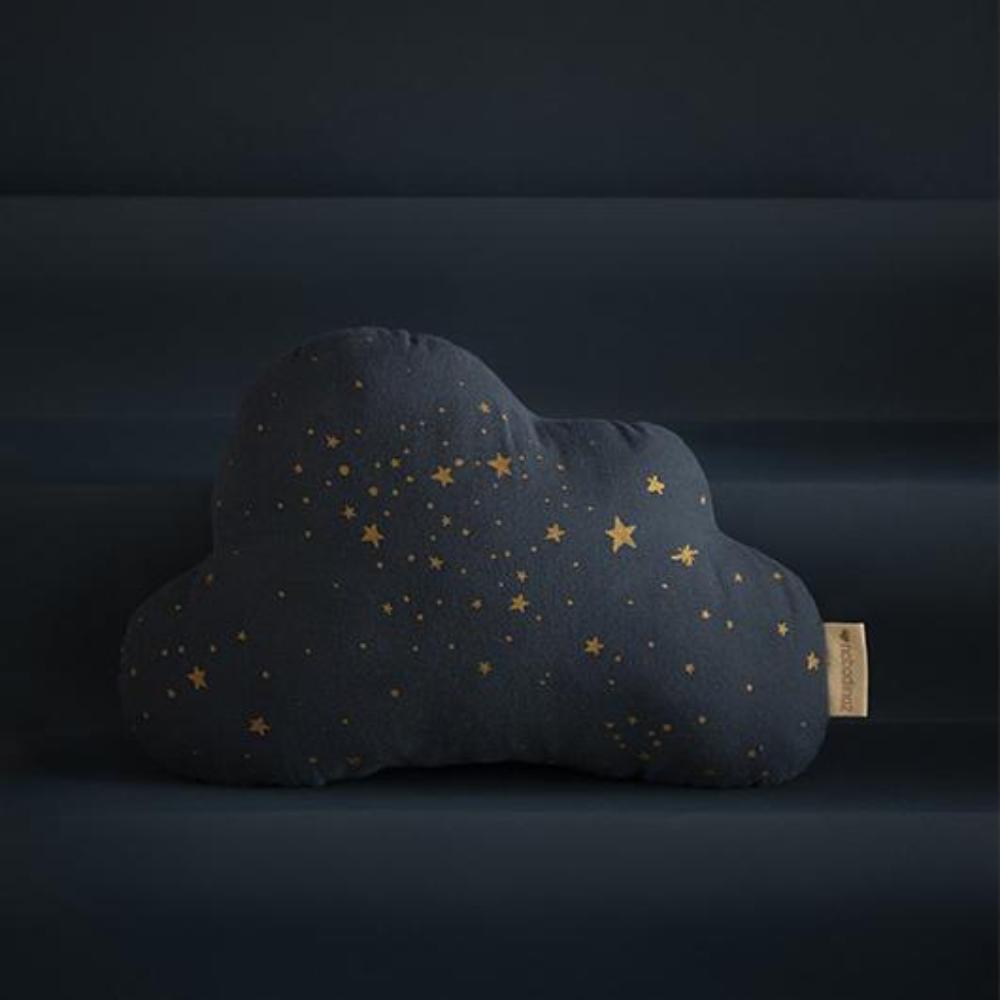 Подушка Nobodinoz "Cloud Gold Stella/Night", россыпь звезд с синим, 24 x 38 см - фото №2