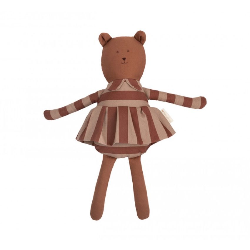 Текстильная игрушка в виде медведя Nobodinoz "Majestic Bear Marsala", марсала - фото №1