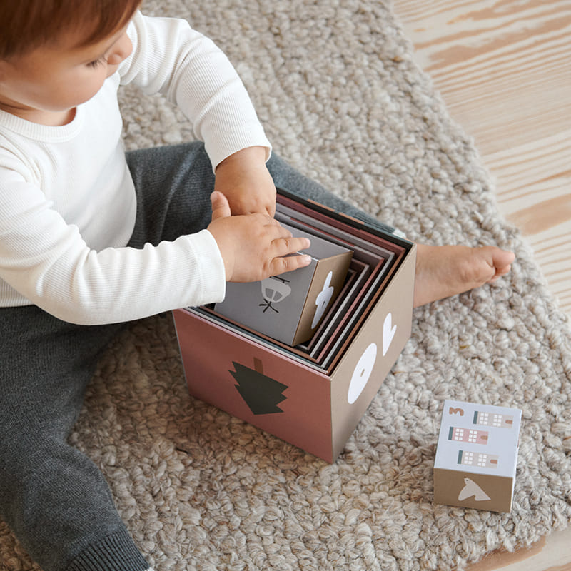 Бумажные кубики с цифрами LIEWOOD "Aaren Vehicles Downtown", бежевый микс - фото №10