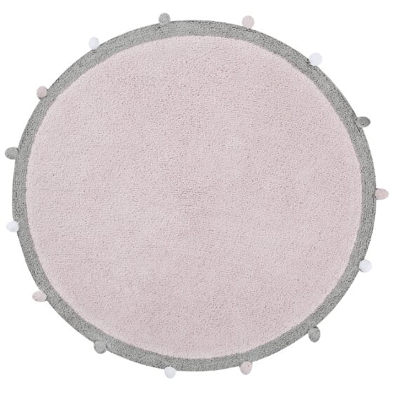 Ковер круглый с помпонами Lorena Canals, розовый, 120 см - фото №2