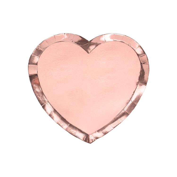 Тарелки Party Deco "Сердца", розовое золото, 6 шт - фото №1