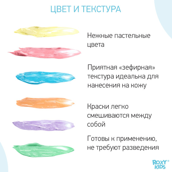 Пальчиковые краски ROXY-KIDS 6 цветов 60 мл - фото №7
