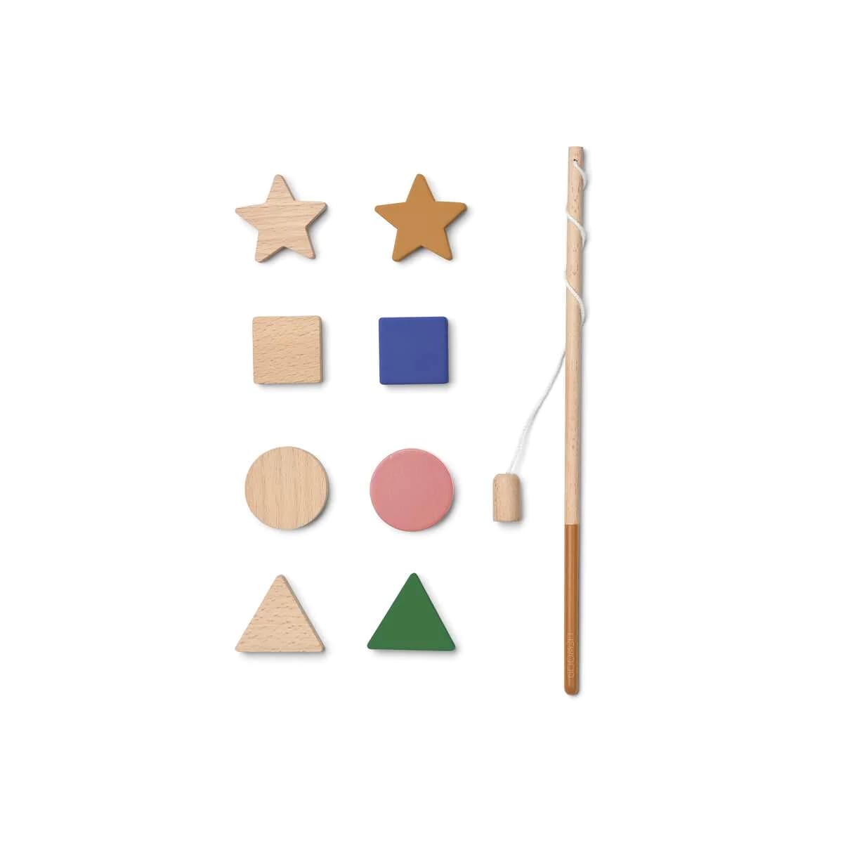 Игра-рыбалка Liewood "Геометрия", с магнитами, мульти микс с синим