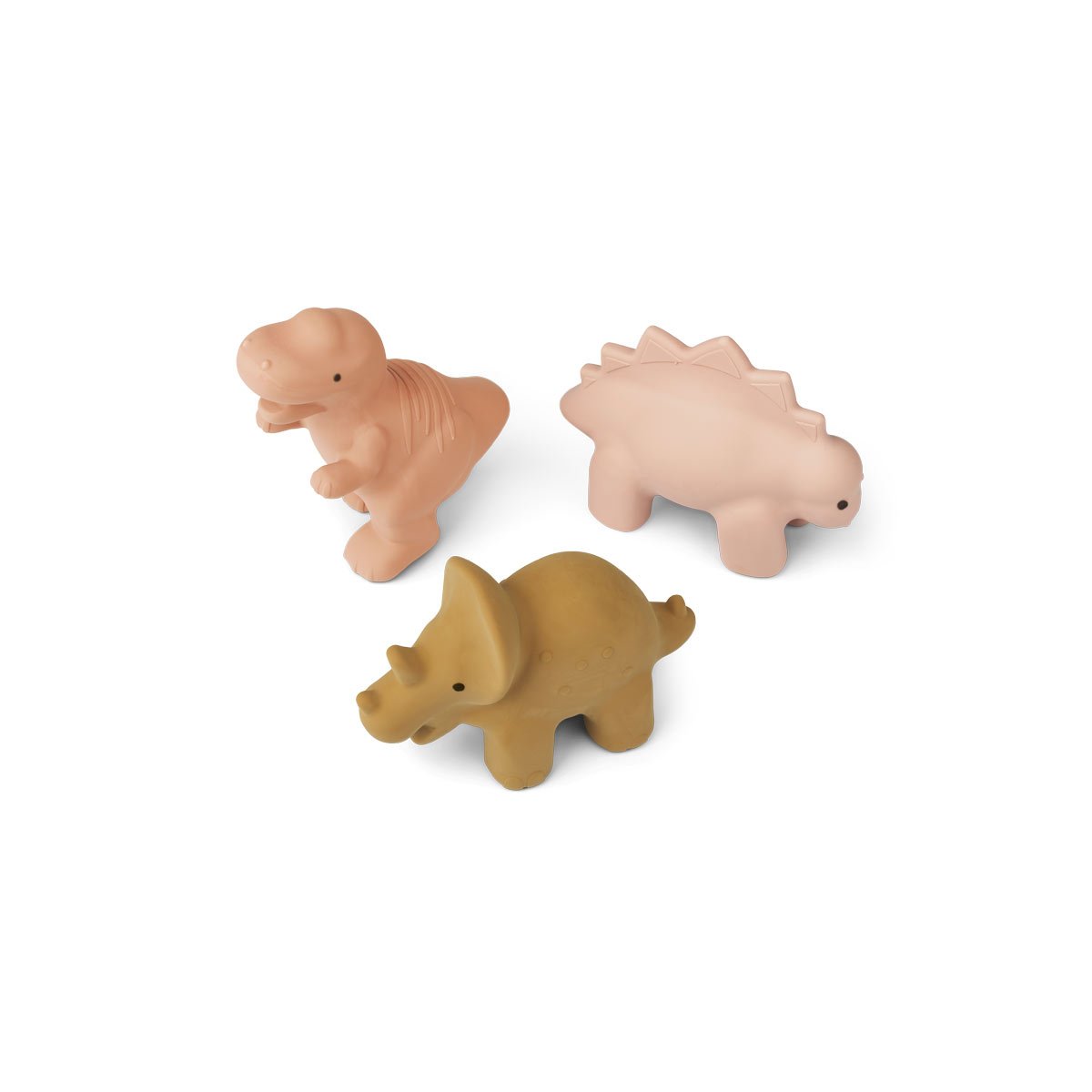 Набор игрушек для ванной LIEWOOD "Динозавры", 3 шт, мульти микс с розовым - фото №1