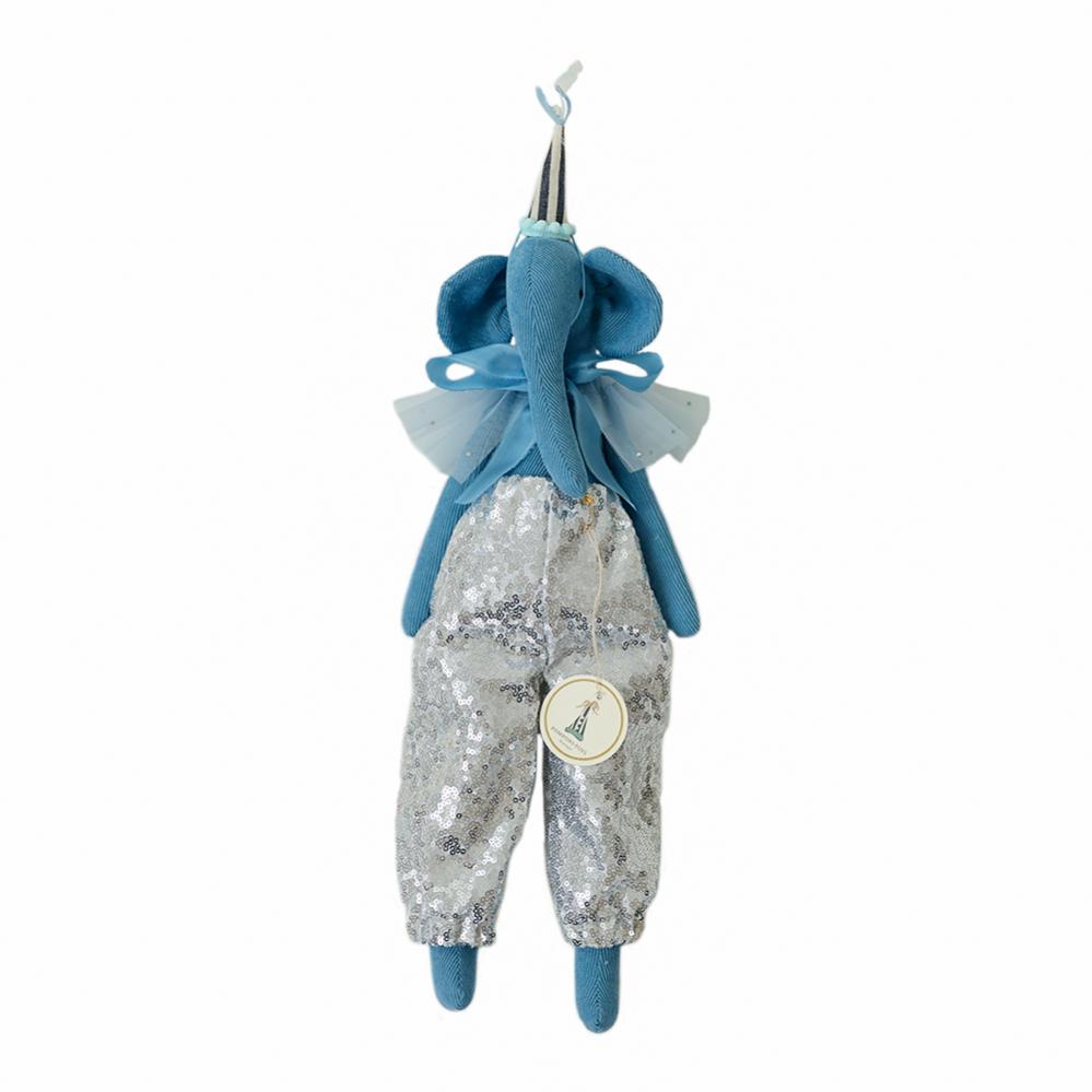 Слоник Pomponi Toys "Cornflower Blue Crystal", васильковый, 45 см