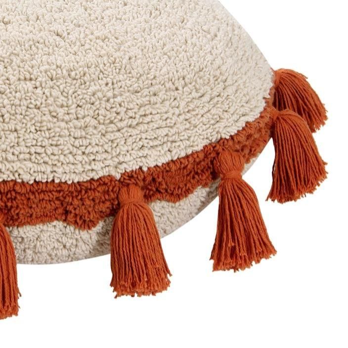 Декоративная подушка с терракотовыми кисточками Lorena Canals, бежевая, 48 см