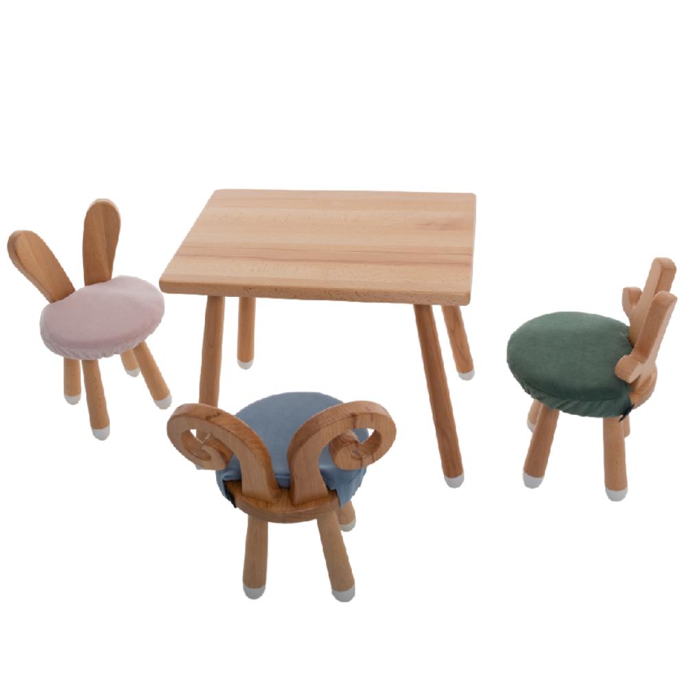 Столик буковый LOONA soft furniture, прямоугольный, с белыми пяточками - фото №5
