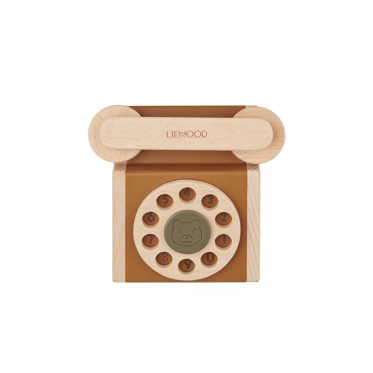 Игрушечный телефон LIEWOOD, мульти микс с золотой карамелью - фото №2