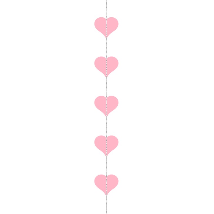 Гирлянда Party Deco "Сердца" на нитке, розовая, 3 м