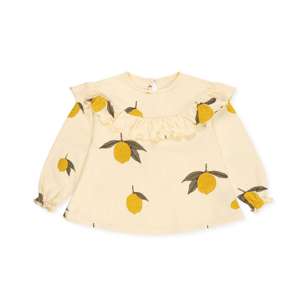 Рубашка для девочки Konges Slojd "Malli Glitter Mon Grande Lemon", роскошный лимон - фото №1