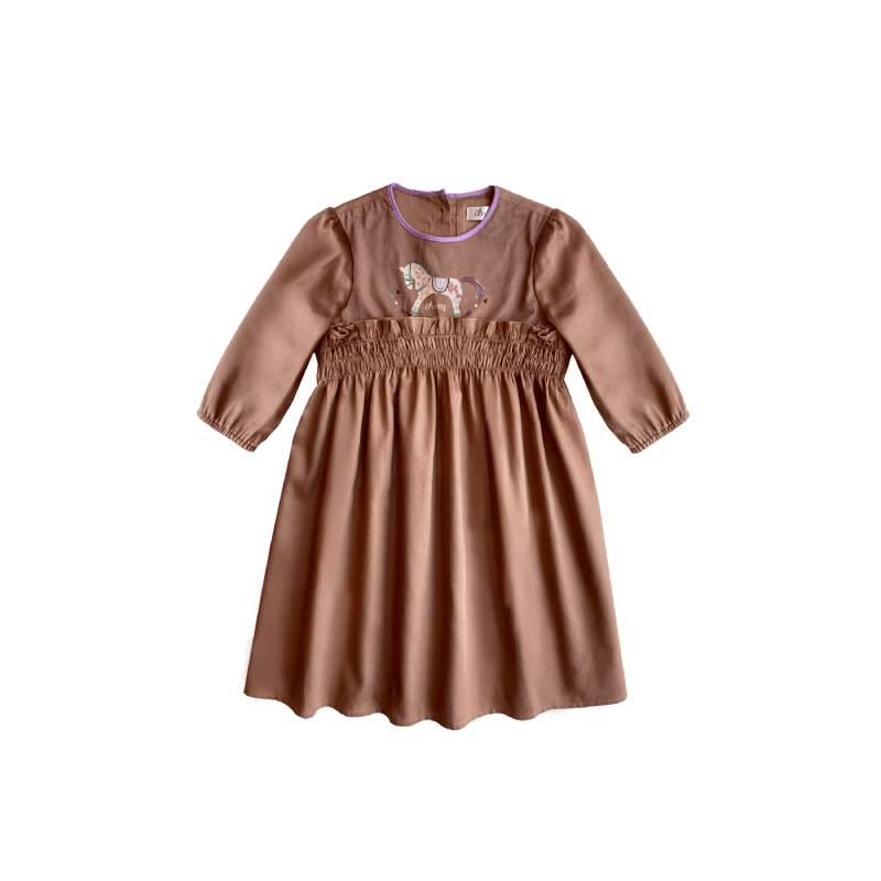 Платье IZUM резинка, коричневое - фото №1