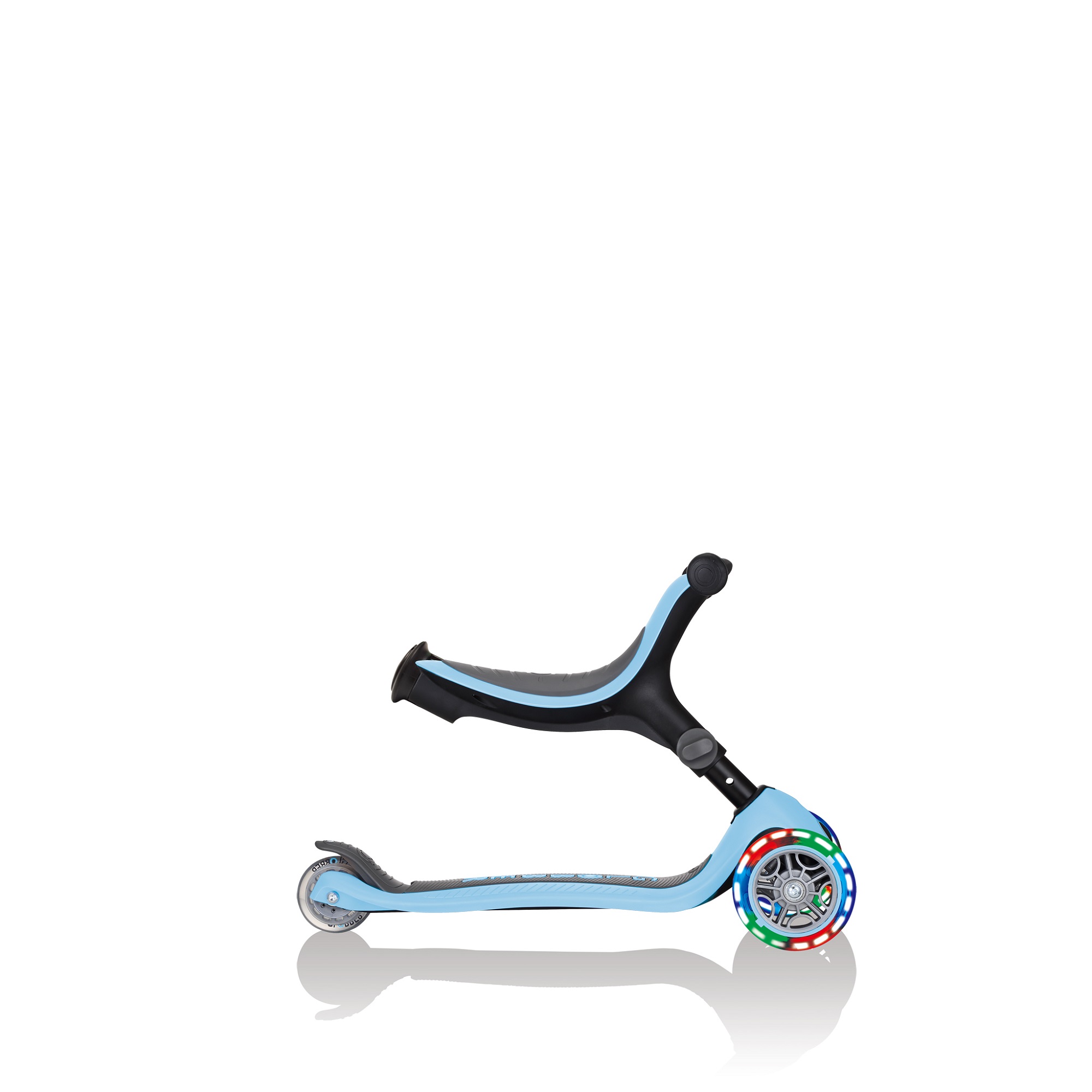 Трехколесный самокат-трансформер GLOBBER "Go up foldable plus light", пастельно-голубой
