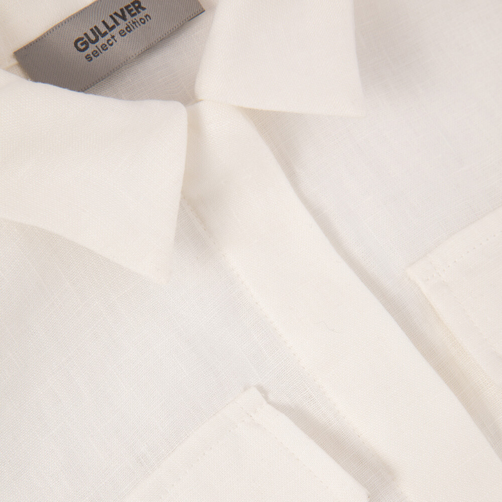 Блузка Gulliver Select, с коротким рукавом, белая - фото №4