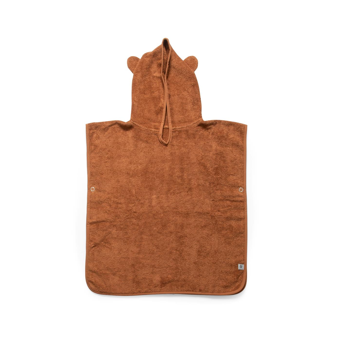 Детское полотенце-пончо Sebra "Медведь Milo", кирпичное